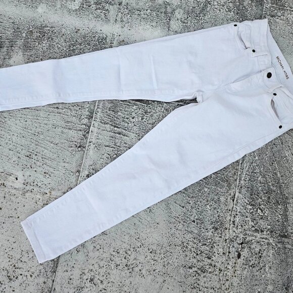 Michael Kors Women Jeans White Cotton Denim Jeans Size 4 - Picture 2 of 11
